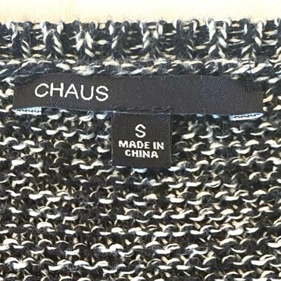 CHAUS Scoop Neck Dolman 3/4 Bat Wing Sleeve Marled Knit Sweater‎ Oversized SZ S - Picture 4 of 6